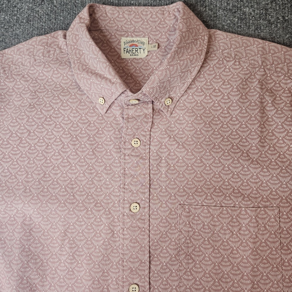 Faherty Movement Monterey Shortsleeve Button Up Shirt Size Large